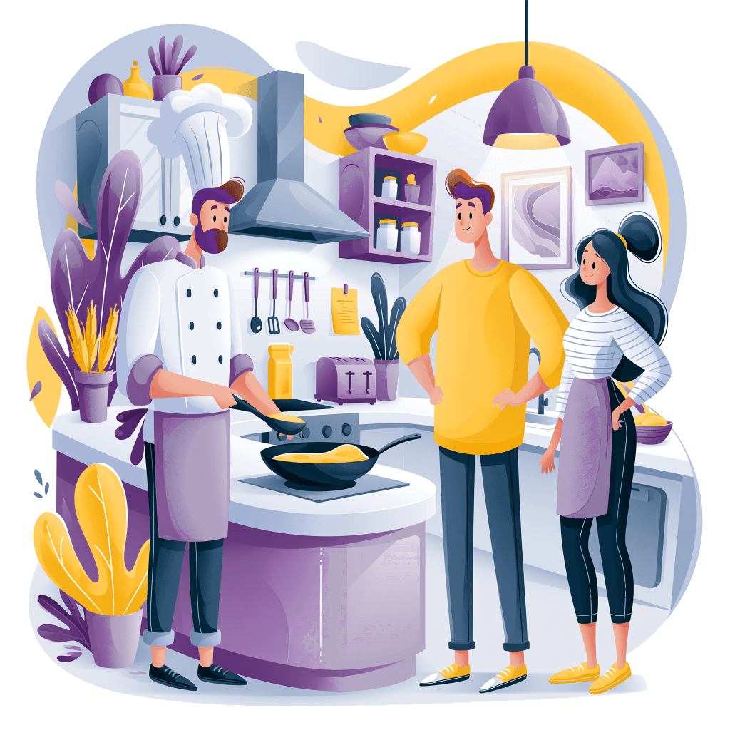 Cooking lesson with a chef